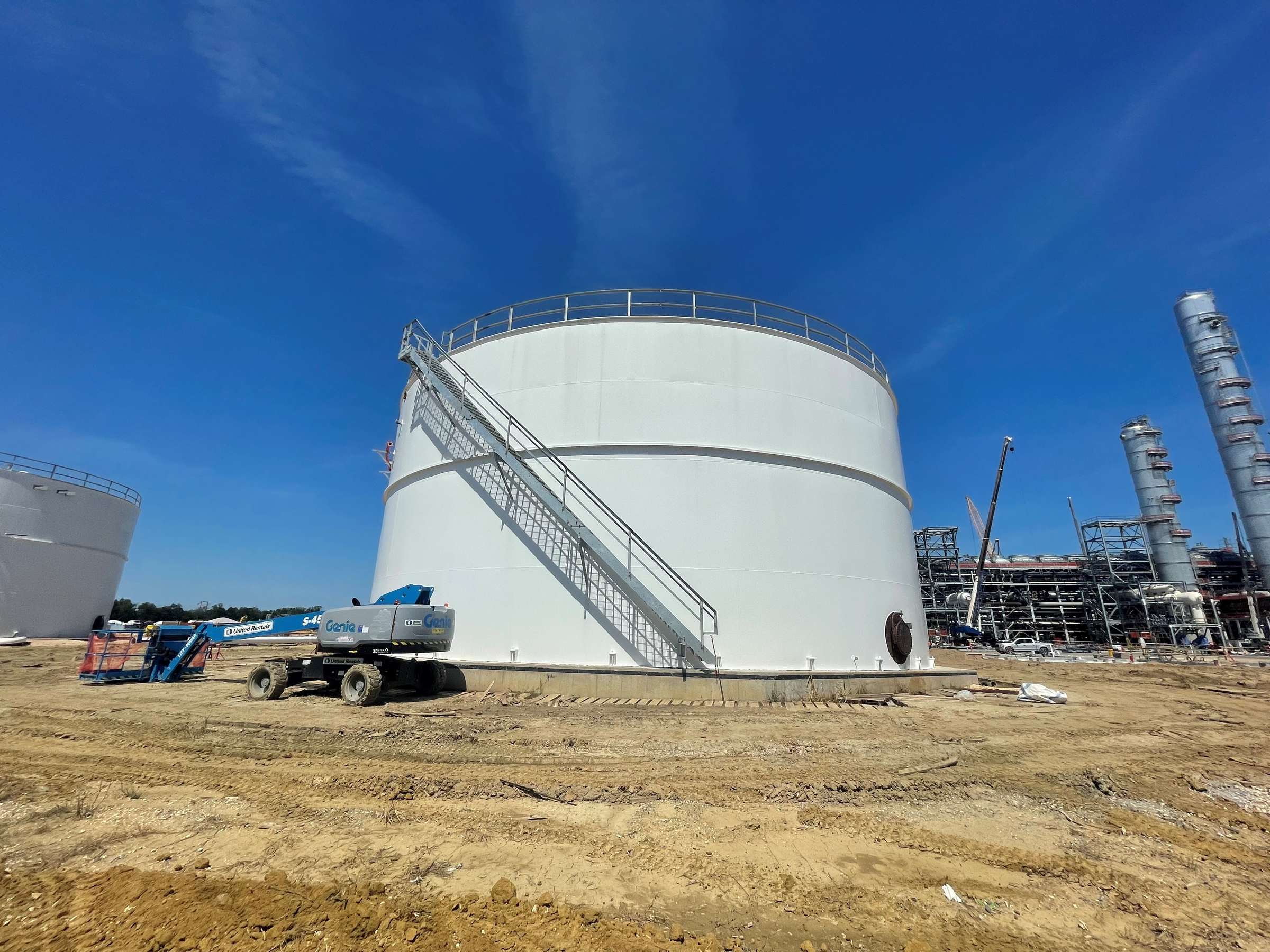 Completed aboveground storage tank at an operating plant maintained by PALA