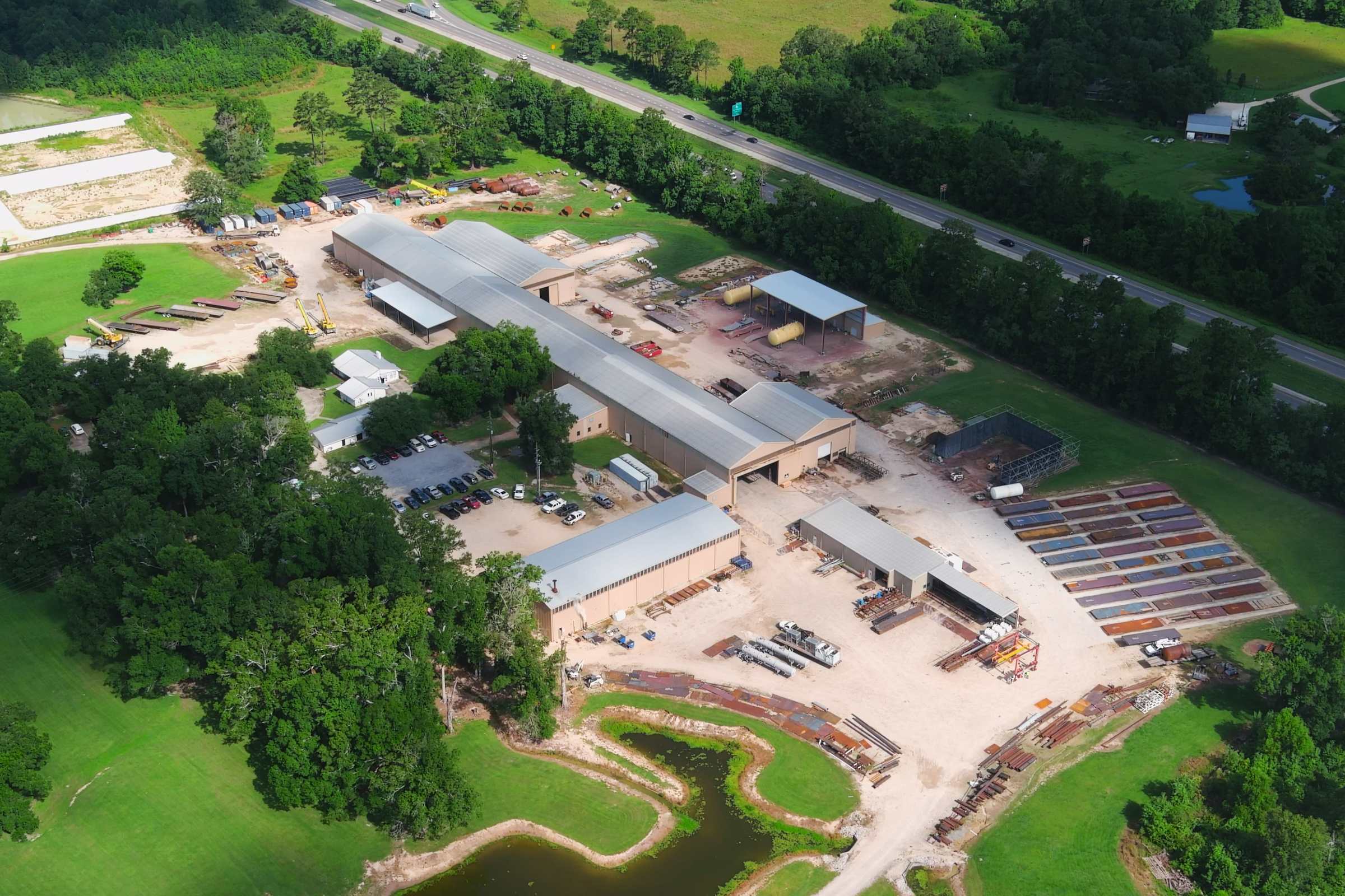 Aerial view of PALA industrial fabrication facility in Baton Rouge, Louisiana